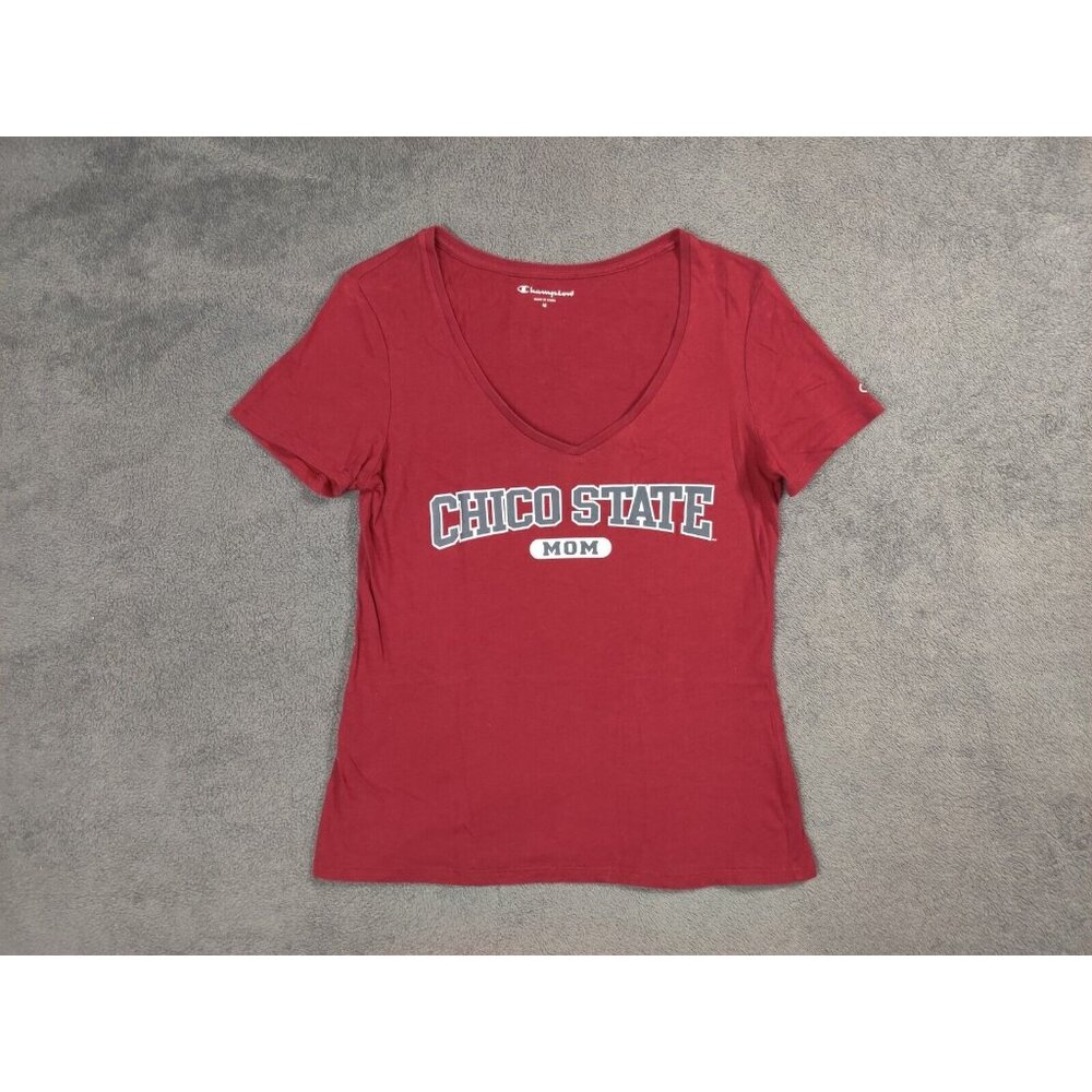 Chico State Shirt Adult Womens Medium Red Mom V-Neck College University NCAA